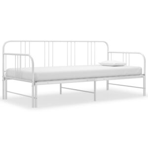 Pood24 lahtikäiv diivanvoodiraam valge metall  90 x 200 cm