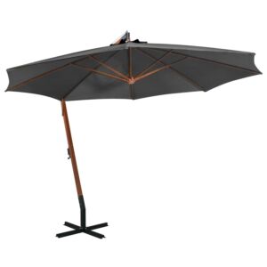 Pood24 rippuv päikesevari postiga, antratsiithall, 3,5x2,9 m nulupuit