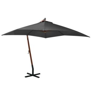 Pood24 rippuv päikesevari postiga, antratsiithall, 3 x 3 m, nulupuit