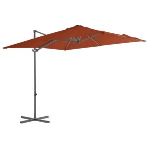 Pood24 konsooldisainiga päikesevari, teraspost, terrakota 250 x 250 cm