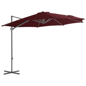 Pood24 konsooldisainiga päikesevari, teraspost, bordoopunane, 300 cm 