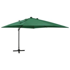 Pood24 konsooldisainiga aia päikesevari post ja LED, roheline, 300 cm