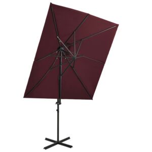 Pood24 konsooldisainiga päikesevari topelt ülaosa bordoopunane 250x250
