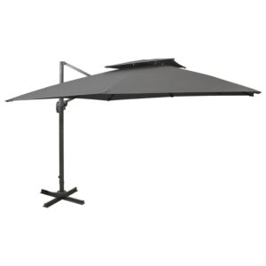 Pood24 konsooldisainiga päikesevari topelt ülaosaga 300x300cm tumehall