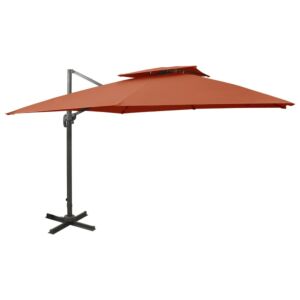 Pood24 konsooldisainiga päikesevari, topeltpealne 300x300cm terrakota