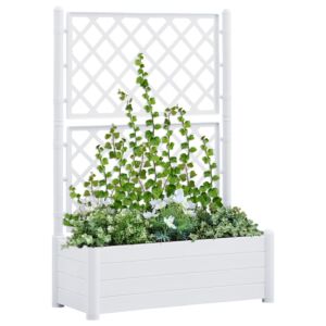 Pood24 võrega taimekast, 100 x 43 x 142 cm, PP valge
