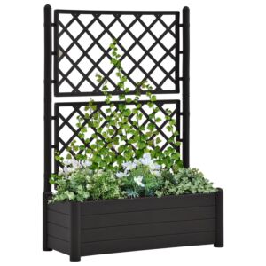 Pood24 võrega taimekast, 100 x 43 x 142 cm, PP antratsiit