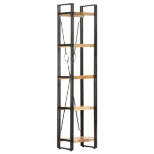 POOD24 Книжный шкаф с 5 полками, 40 x 30 x 180 см, дерево манго