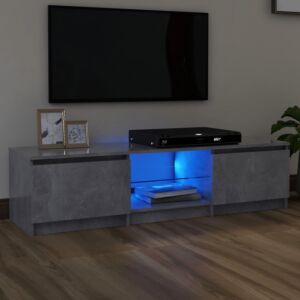 POOD24 тумба под ТВ со светодиодной подсветкой, серый бетон, 140 x 40 x 35,5 см