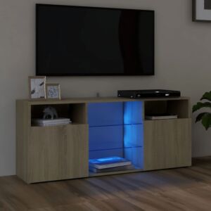 POOD24 тумба под ТВ со светодиодной подсветкой, дуб Сонома, 120x30x50 см