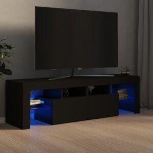 Pood24 тумба под телевизор со светодиодной подсветкой, черный, 140 x 35 x 40 см