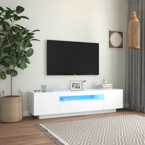 Pood24 тумба под телевизор со светодиодной подсветкой, белый, 160 x 35 x 40 см