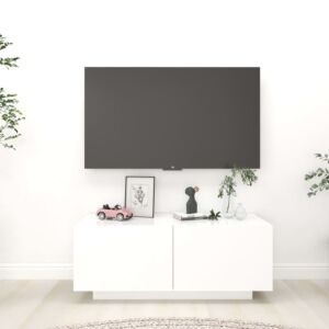 POOD24 Тумба под ТВ, белый, 100 x 35 x 40 см, ДСП