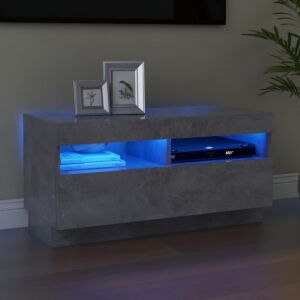 POOD24 тумба под ТВ со светодиодной подсветкой, серый бетон, 80 x 35 x 40 см