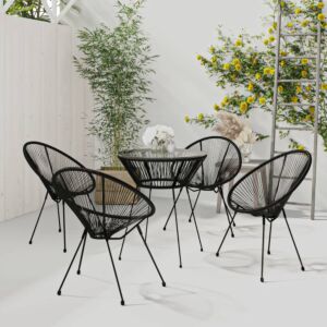 Pood24 5-osaline aiamööbli komplekt, PVC-rotang, must