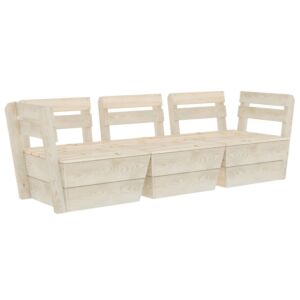 Pood24 3-osaline kaubaalustest diivan, immutatud kuusepuit 