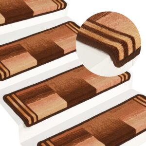 POOD24 коврик для лестниц самоклеящийся, 15 шт, 65 x 25 см, коричневый