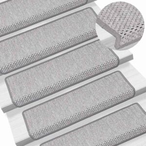 Pood24 isekleepuv trepivaip, 15 tk, 65x21x4 cm, plaatina