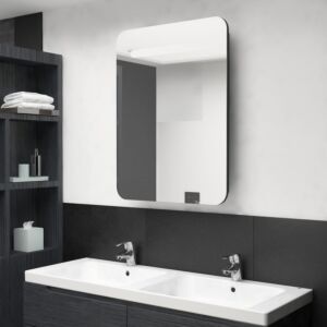 Pood24 LED vannitoa peegelkapp, must, 60x11x80 cm