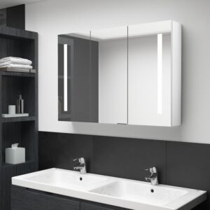 POOD24 LED зеркальный шкафчик для ванной комнаты, 89 x 14 x 62 см, ярко-белый