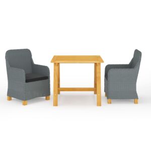 Pood24 3-osaline aiamööbli komplekt, helehall