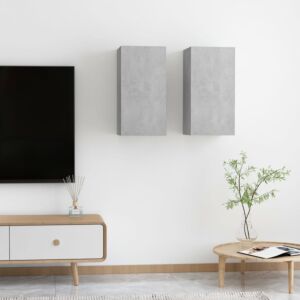 POOD24 Тумба под ТВ 2 шт, серый бетон, 30,5 x 30 x 60 см, ДСП