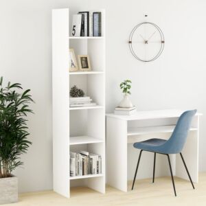 POOD24 книжный шкаф, белый, 40 x 35 x 180 см, ДСП