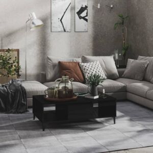 Pood24 kohvilaud, kõrgläikega, must, 103,5x60x35 cm, puitlaastplaat