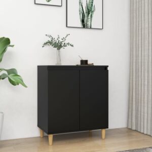 POOD24 сервант на деревянных ножках черный 60x35x70 см, ДСП