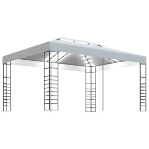 Pood24 varjualune, nöörvalgustitega, 4 x 3 x 2,7 m, valge