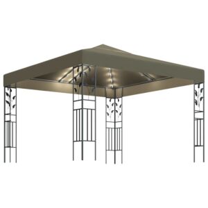 Pood24 varjualune, nöörvalgustitega, 3 x 3 m, pruunikashall, 180 g/m²