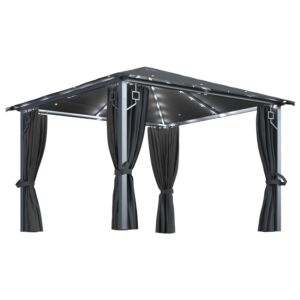 Pood24 varikatus, kardin nöörvalgusti 300x300 cm antratsiit alumiinium