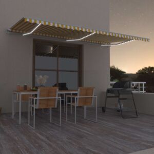 POOD24 автоматический тент, LED, датчик ветра, 600x350 см желто-белый