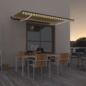POOD24 ручной выдвижной тент LED, 450x350 см, желтый / белый