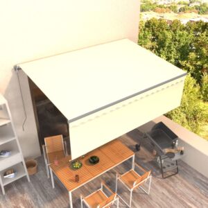 Ручная выдвижная маркиза POOD24 с жалюзи и светодиодами, 4x3м, кремовый
