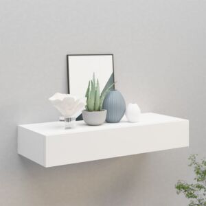 Полка навесная с ящиком24 ящика, белый, 60x23,5x10 см МДФ