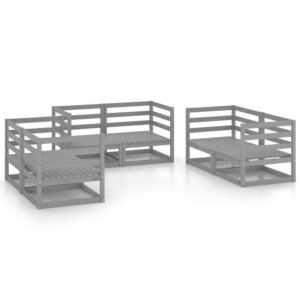 Pood24 6-osaline aiamööbli komplekt, hall, männipuit 