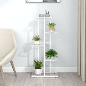 Pood24 5-korruseline lillealus, 43x22x98 cm, valge, metall