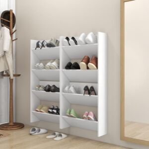 POOD24 навесные тумбочки для обуви 4 шт, белые, 60 x 18 x 60 см, ДСП