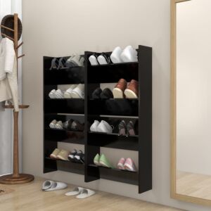POOD24 навесные тумбы для обуви 4 шт, черные, 60 x 18 x 60 см, ДСП