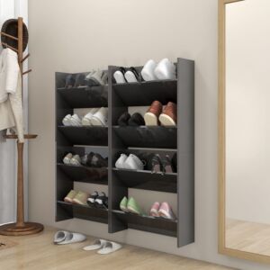 POOD24 навесная тумба для обуви 4 шт, серая, 60x18x60 см, ДСП