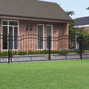 Pood24 aiavärav terava tipuga, must, 406x173 cm, pulbervärvitud teras