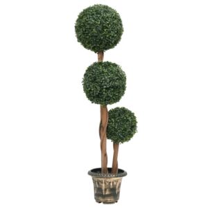 Pood24 kunsttaim pukspuu pallikujuline lillepotiga, roheline, 119 cm