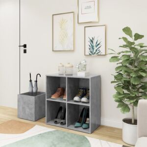 POOD24 полка для обуви, серый бетон, 105x35.5x70 см, ДСП