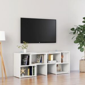 POOD24 тумба под ТВ, глянцевый белый, 104 x 30 x 52 см, ДСП