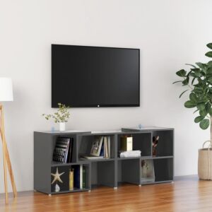 Pood24 Тумба под ТВ, глянцевый серый, 104 x 30 x 52 см, ДСП