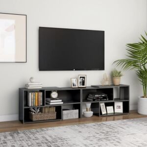 POOD24 тумба под ТВ, глянцевый серый, 149 x 30 x 52 см, ДСП