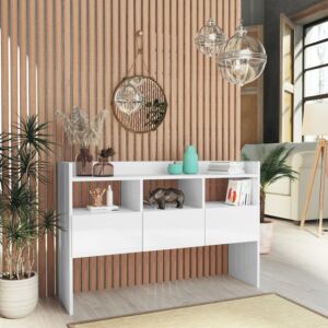 POOD24 комод, белый глянцевый, 105 x 30 x 70 см, ДСП