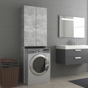 Шкаф для стиральной машины POOD24, серый бетон, 64 x 25,5 x 190 см