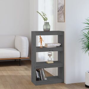 Pood24 книжная полка/разделитель комнаты, серый 60 x 30 x 103,5 см, массив сосны